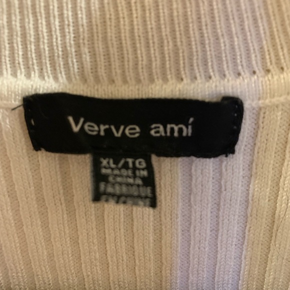 🍉Sweater XL Verve ami a-line, cream, lace, Boho, sleeveless, relaxed fit, NWOT - Picture 4 of 10